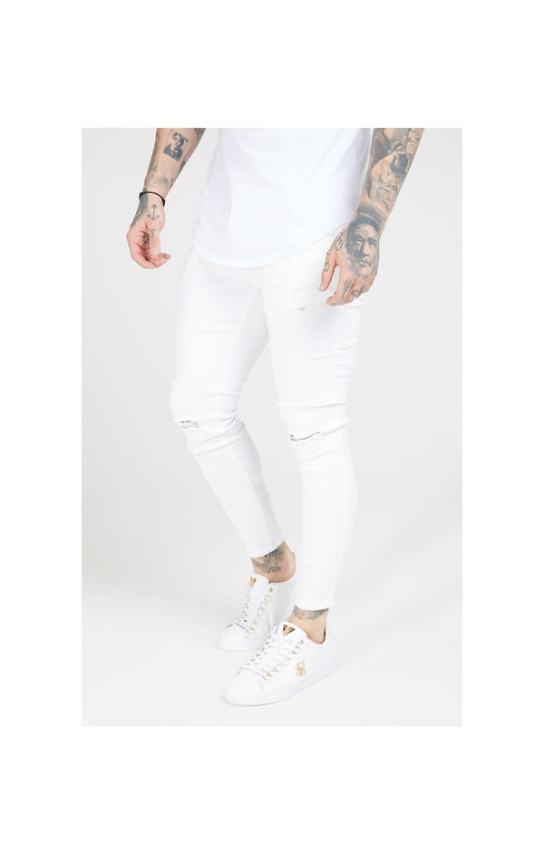 SikSilk Skinny Distressed Jeans – White