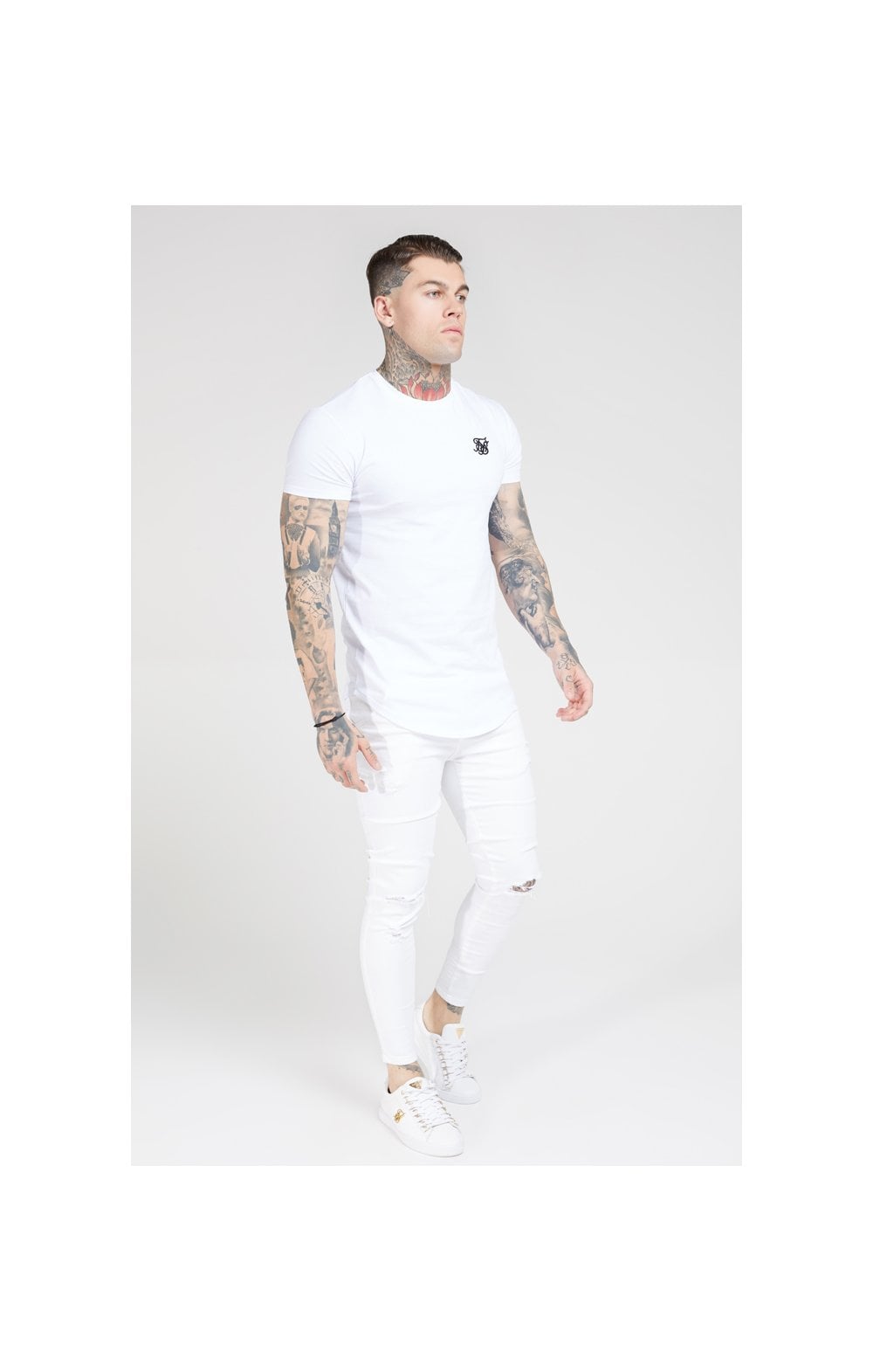 SikSilk Skinny Distressed Jeans – White (4)