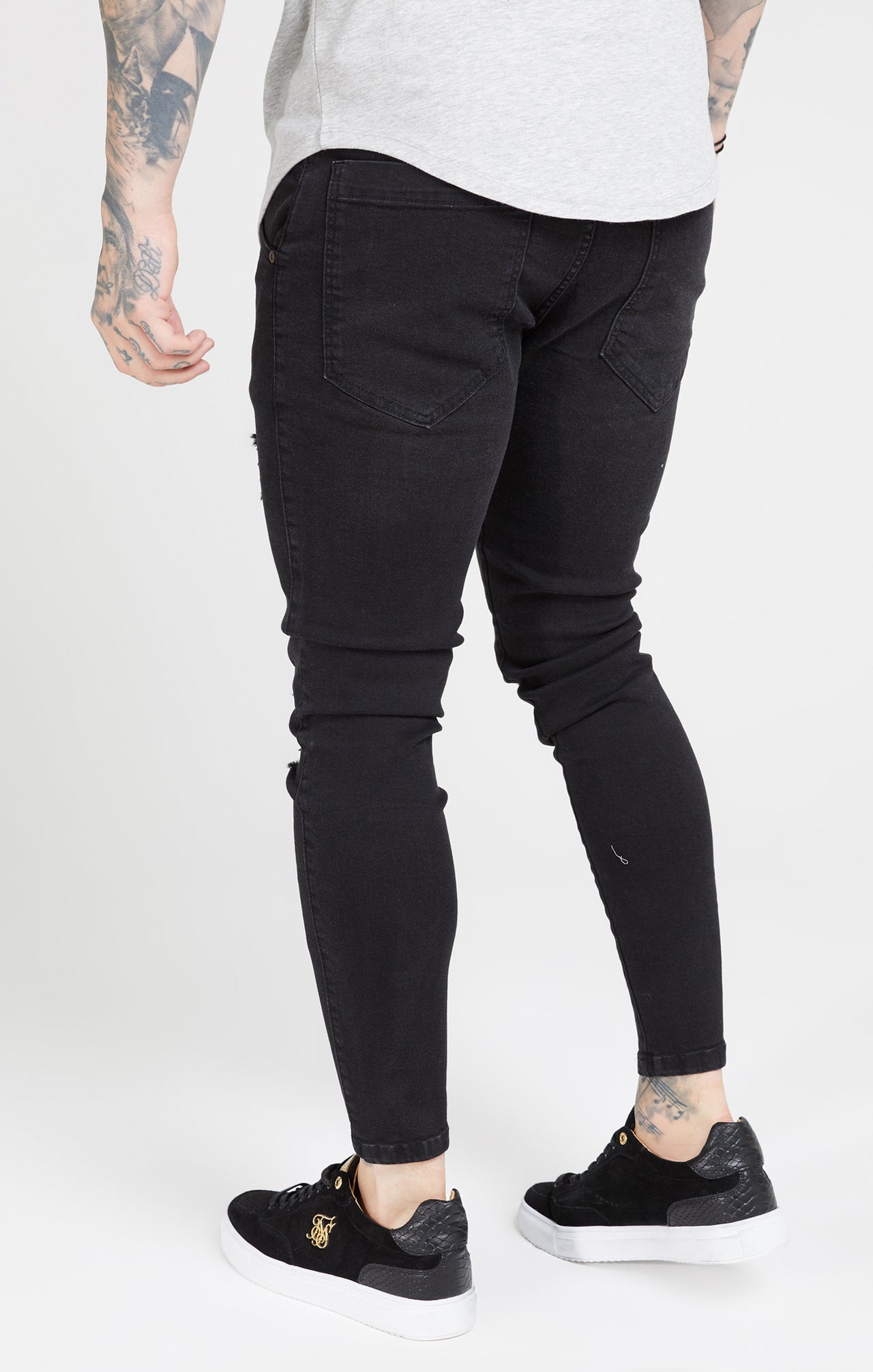 Black Washed Essential Distressed Skinny Jean (3)