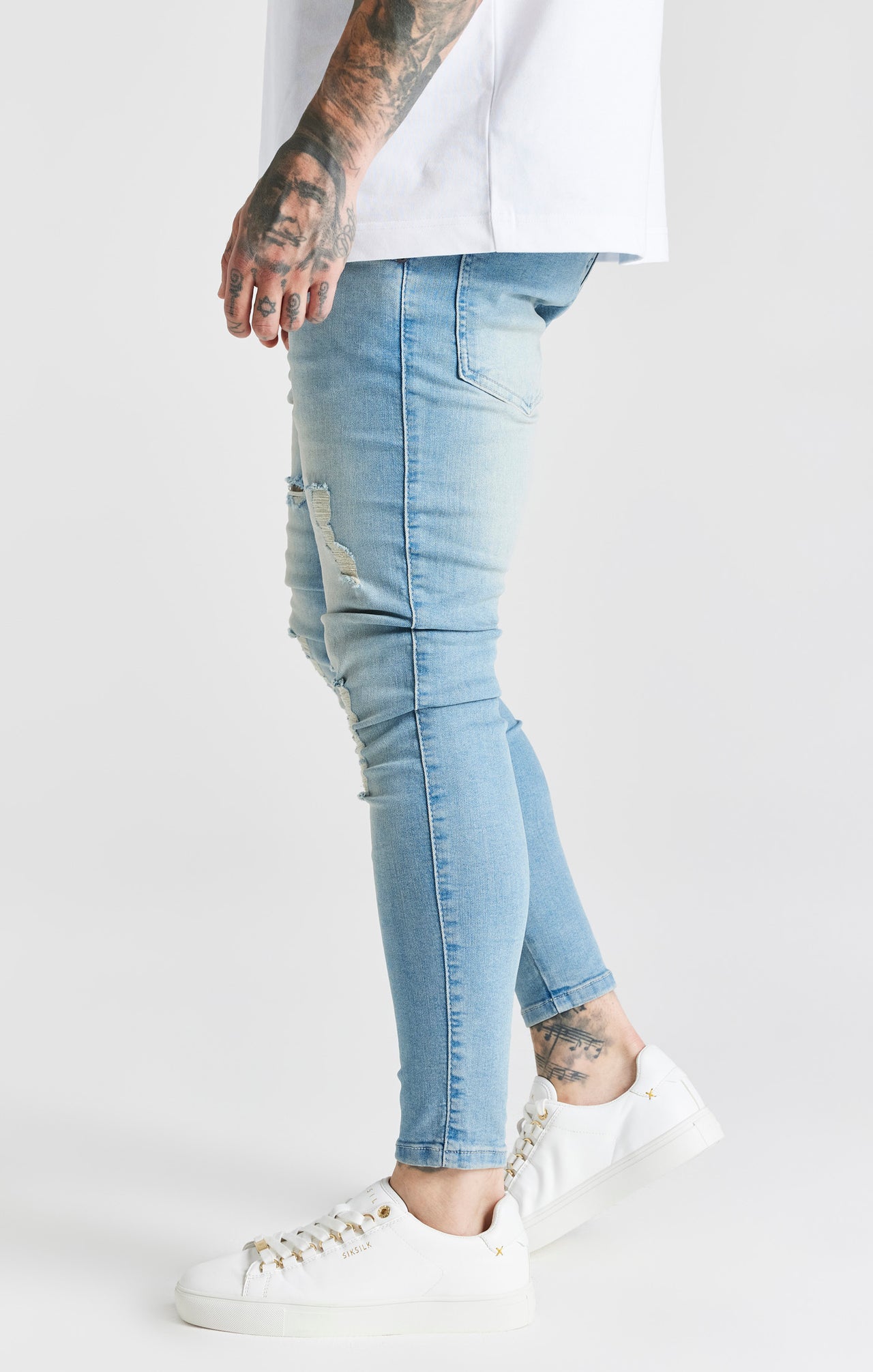 Blue Washed Essential Distressed Skinny Jean (1)