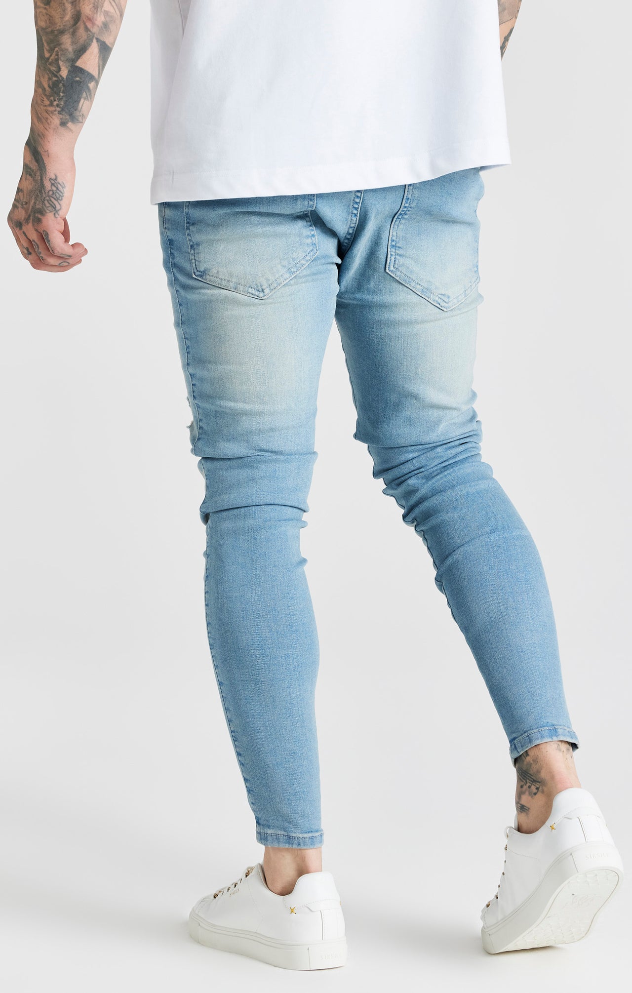 Blue Washed Essential Distressed Skinny Jean (3)