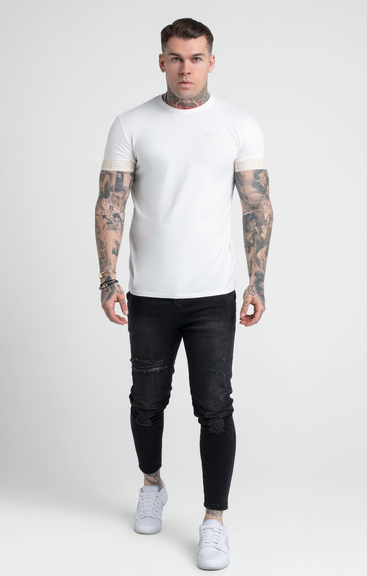Ecru Elastic Cuff T-Shirt (3)