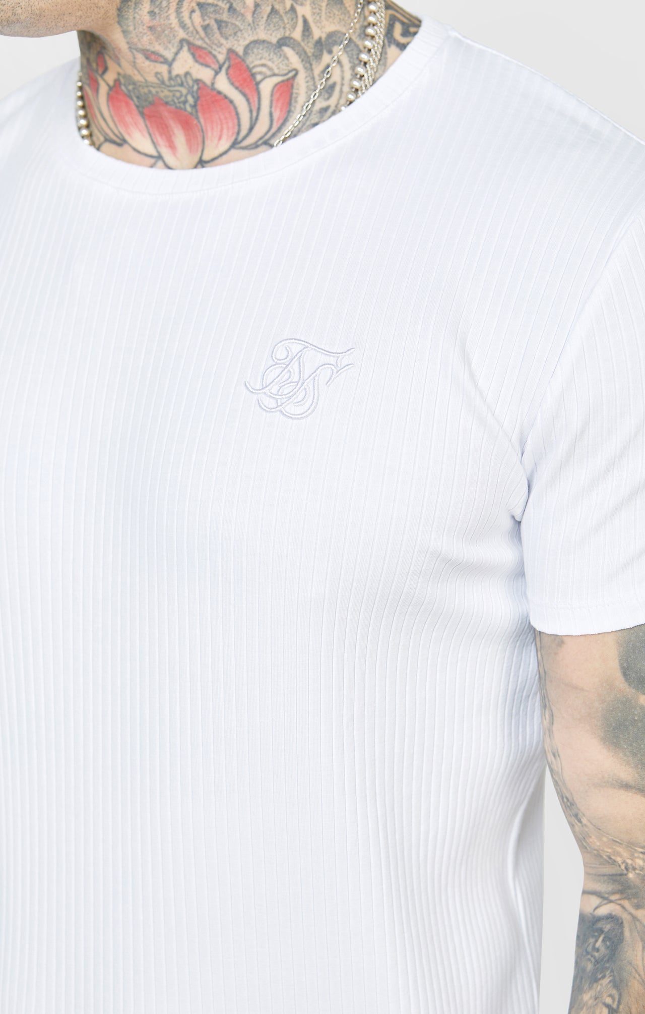 White Rib Knit T-Shirt (1)