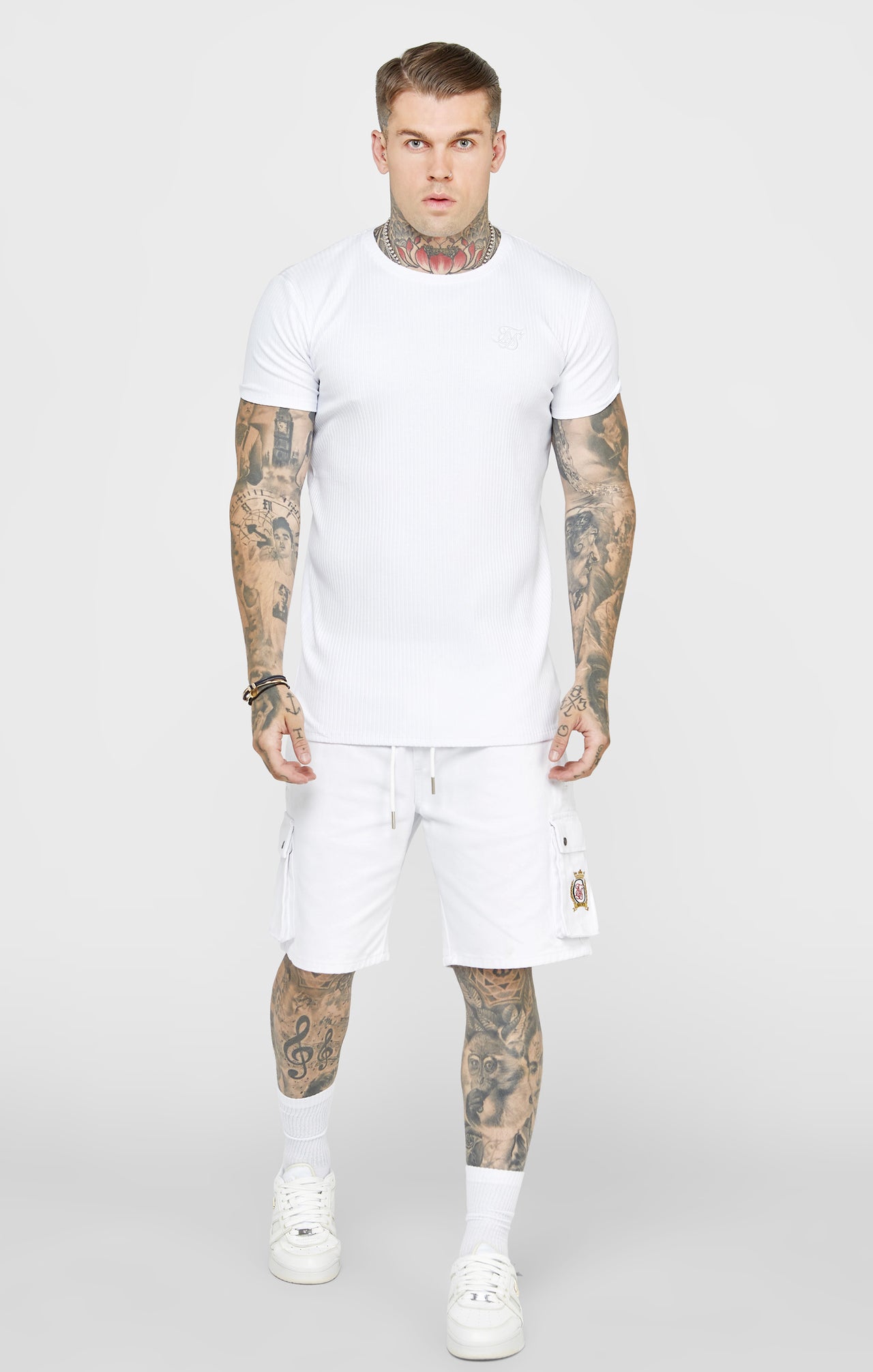 White Rib Knit T-Shirt (2)
