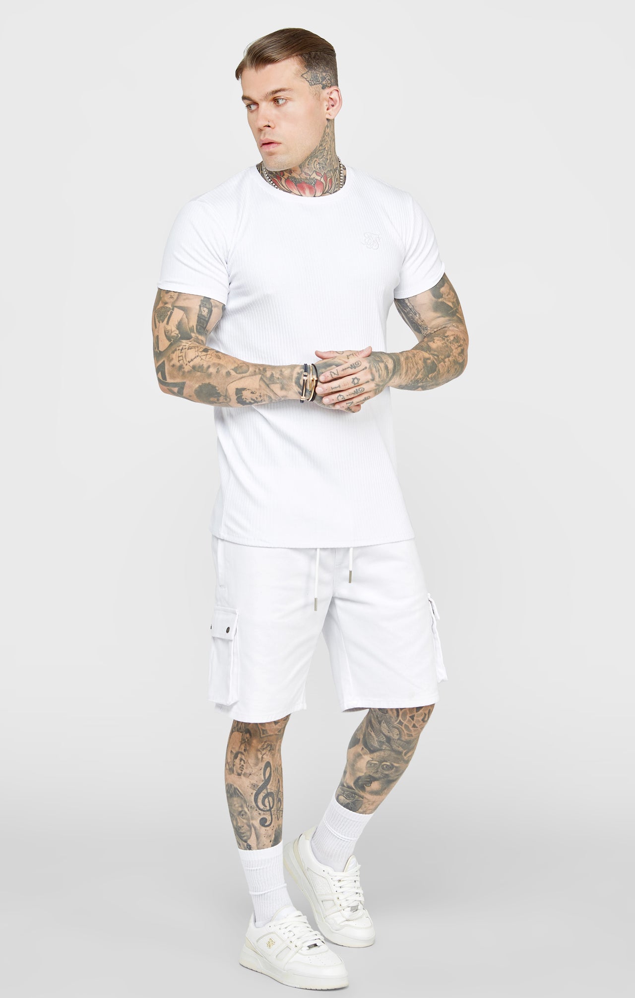 White Rib Knit T-Shirt (3)