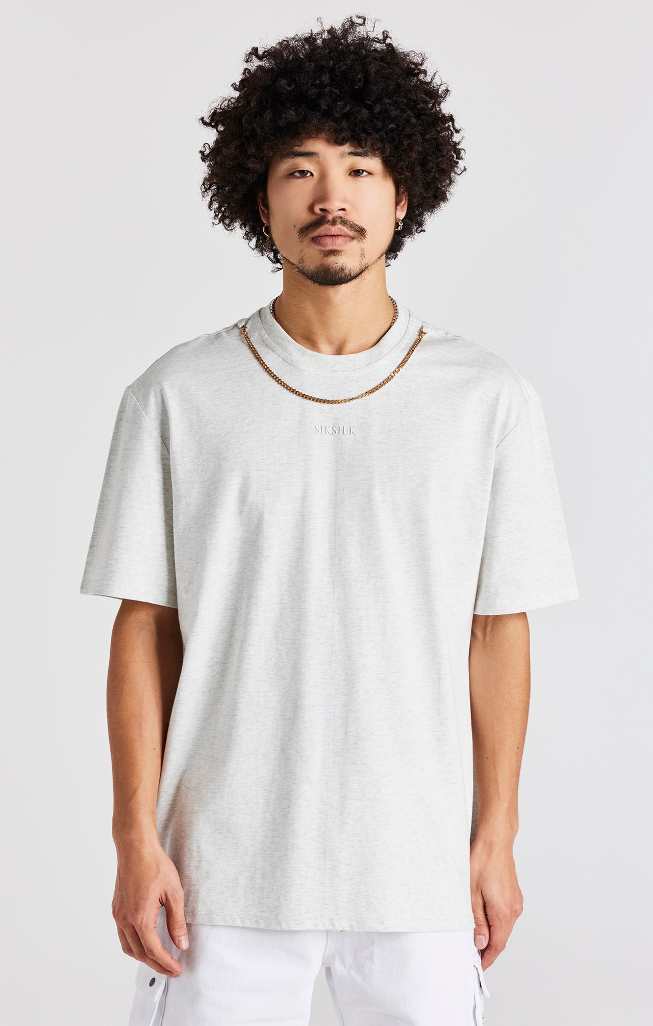 Snow Marl Oversized Chain T-Shirt (1)