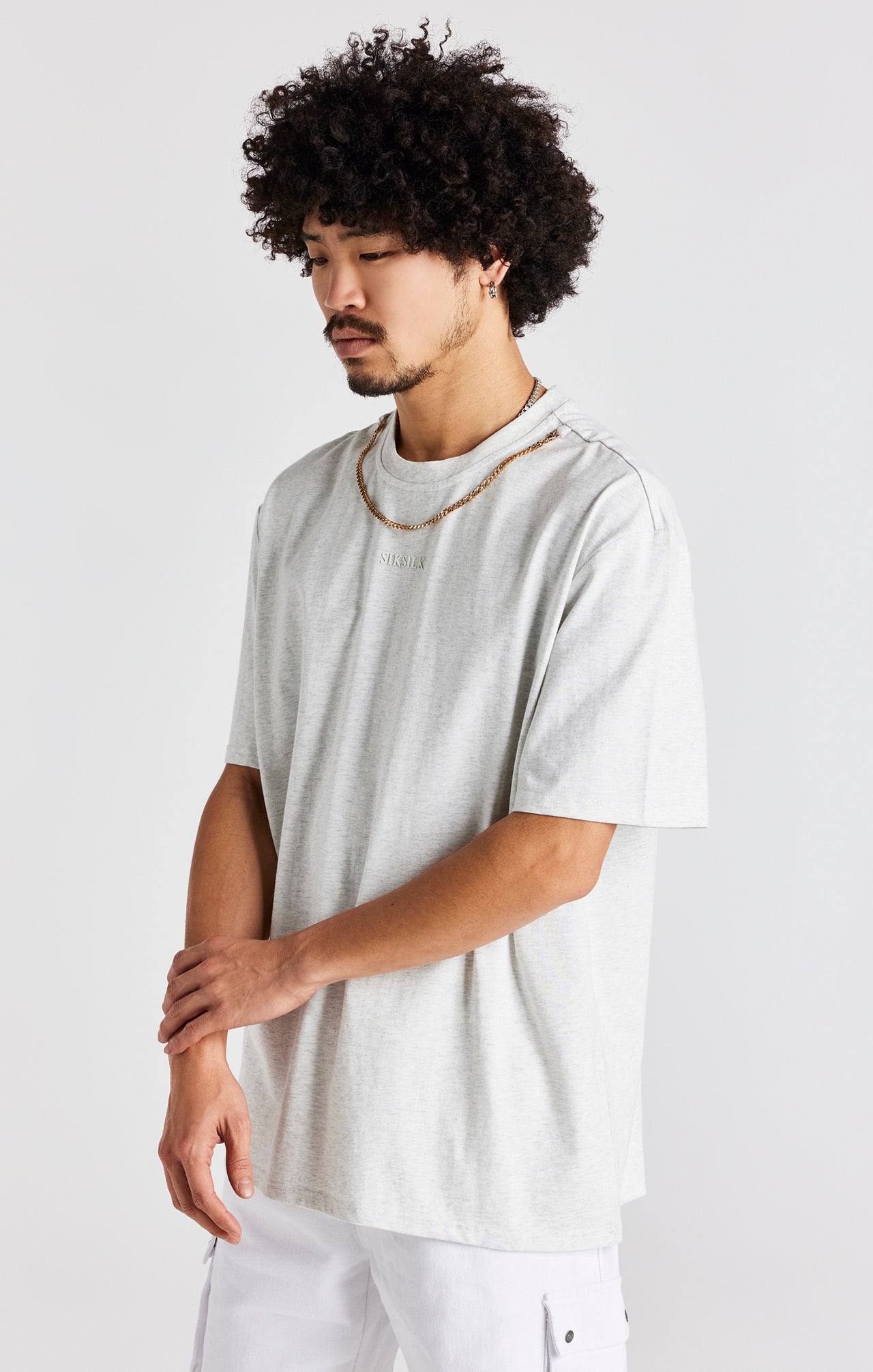 Snow Marl Oversized Chain T-Shirt (7)