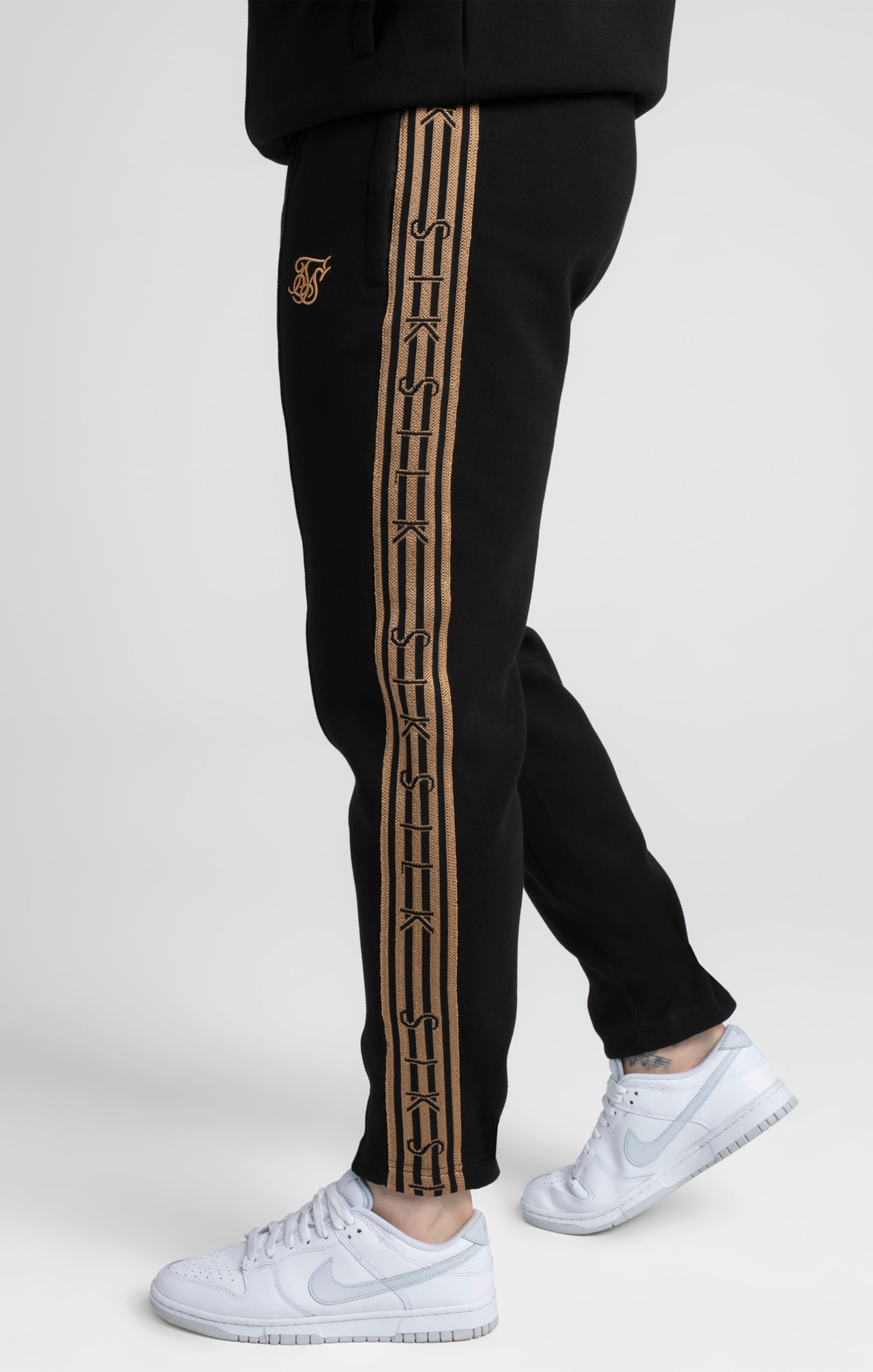 Black, Gold Knitted Tape Track Pant (2)