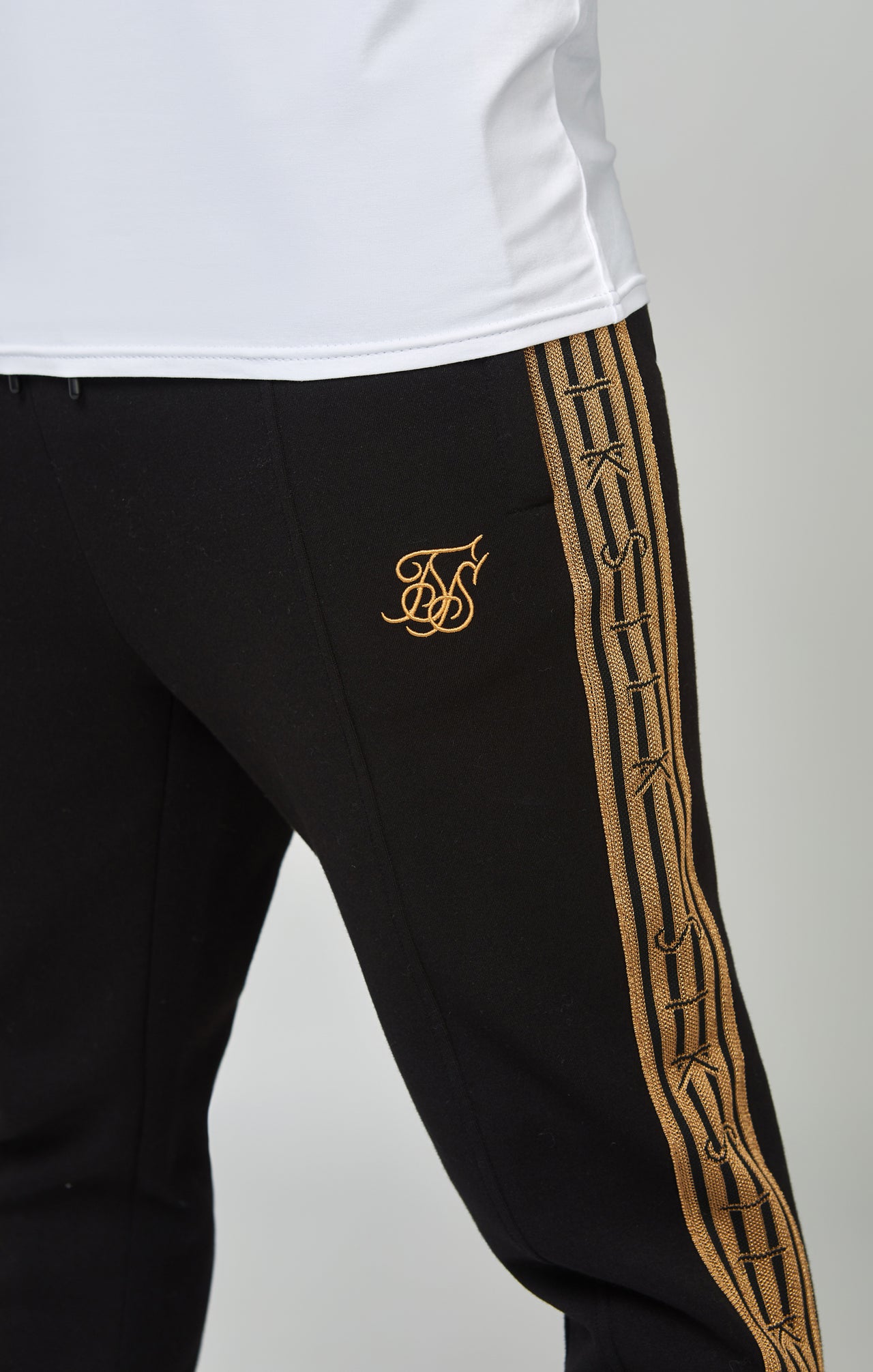 Black
                    
                         Gold Knitted Tape Track Pant (5)