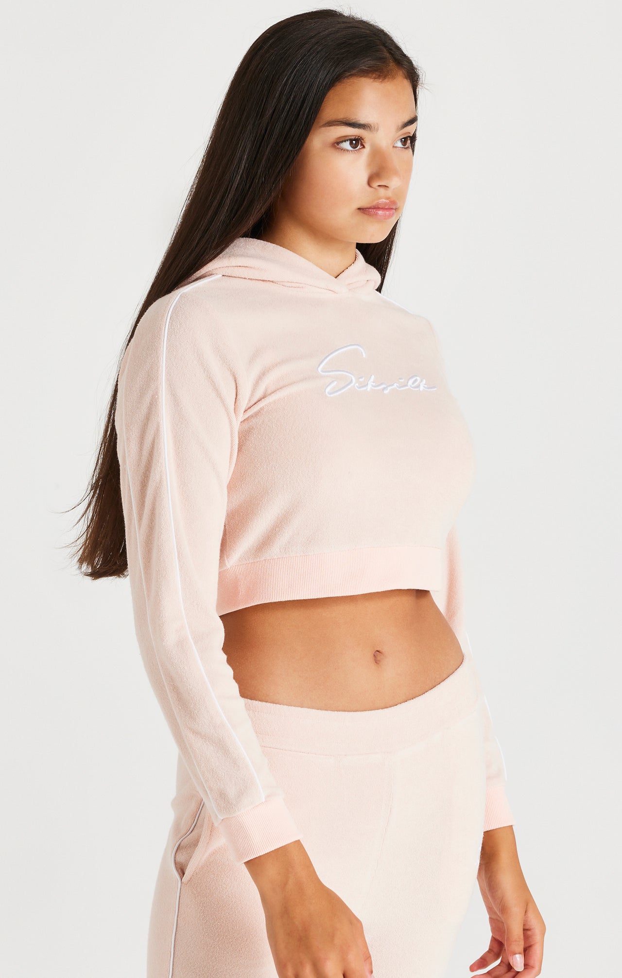 SikSilk Signature Towelling Cropped Hood - Pink (5)