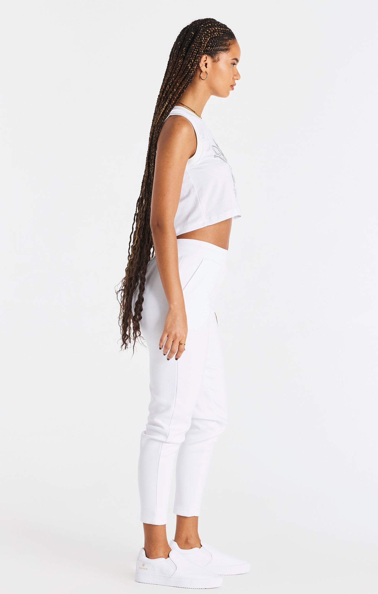 SikSilk Basketball Crop Vest - White (4)