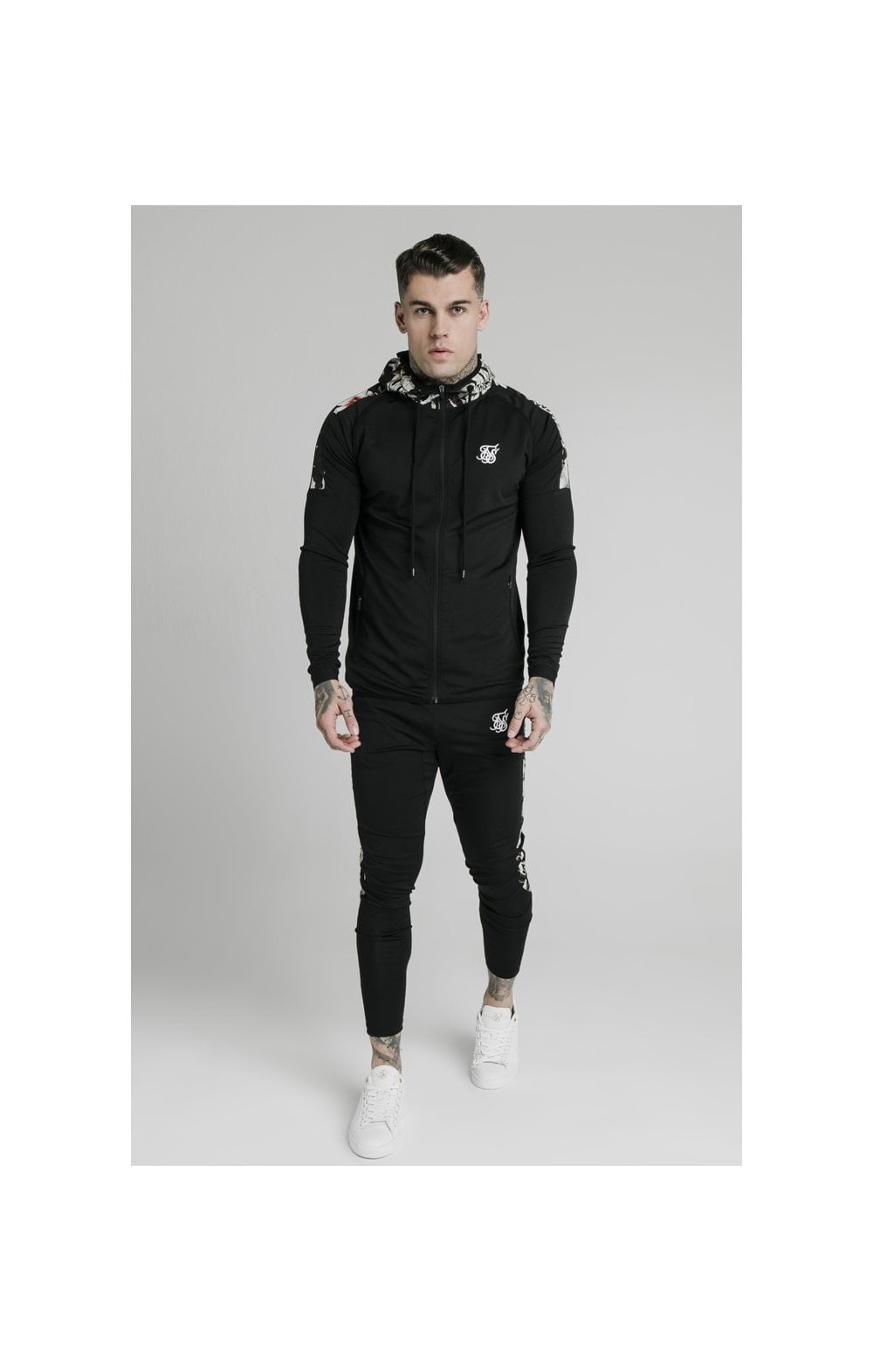 SikSilk Scope Zip Through Hoodie - Black