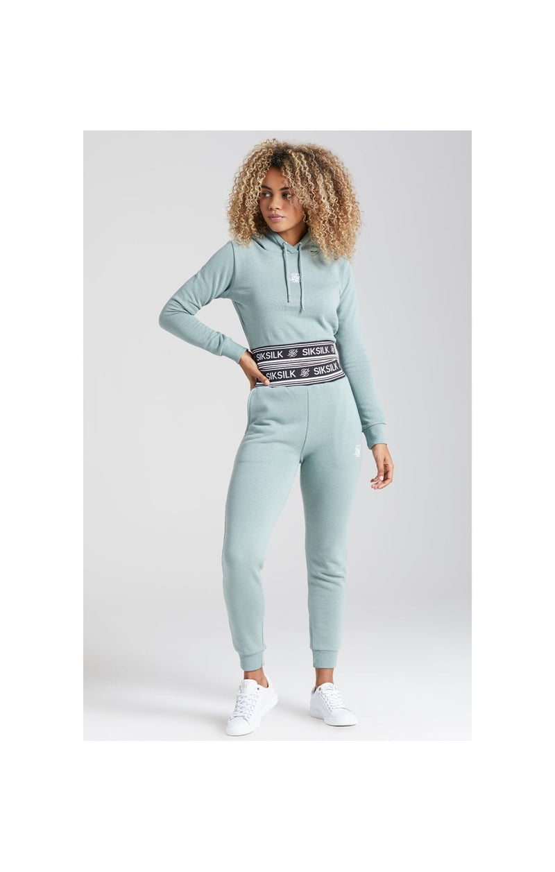 SikSilk Logo Ribbed Track Top - Sage (1)