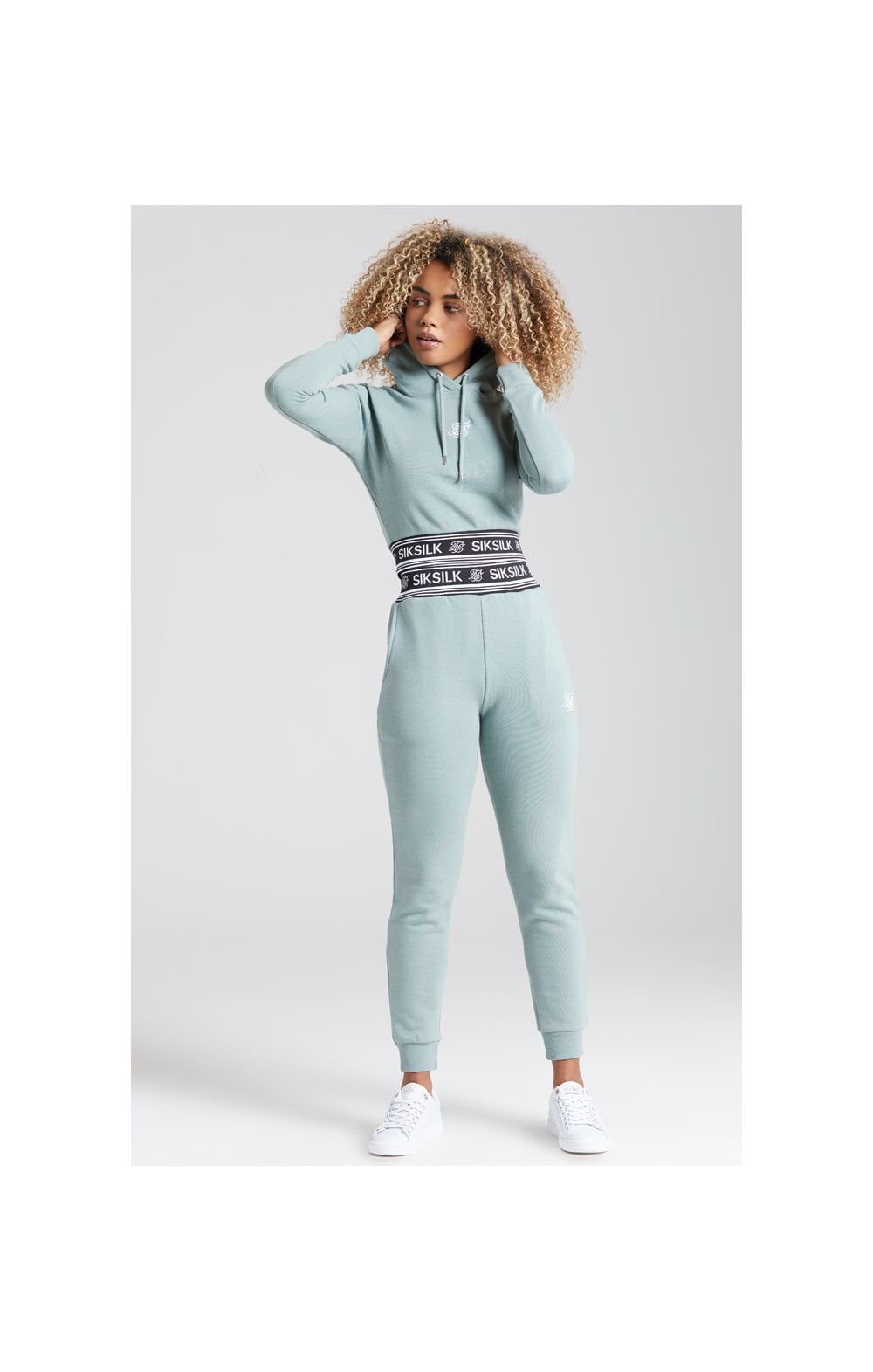 SikSilk Logo Ribbed Track Top - Sage (3)