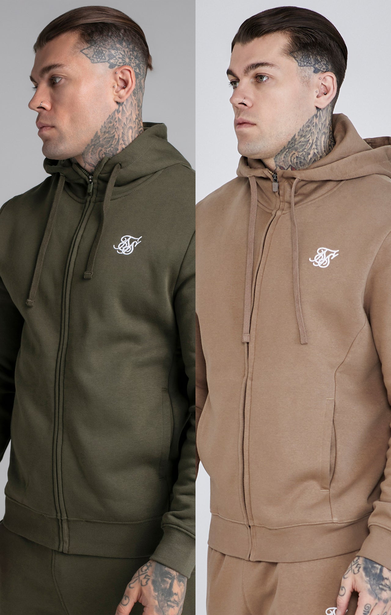 Essentials Zip Hoodie Bundle Green/Brown