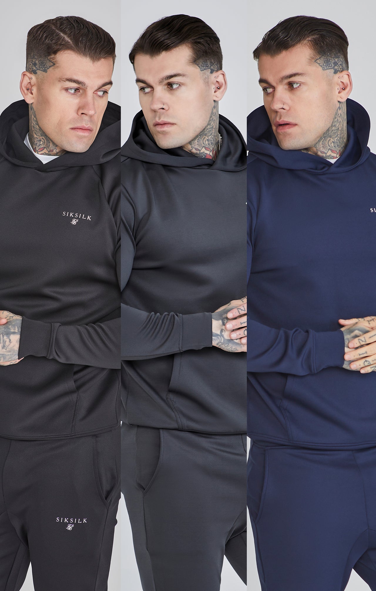 Essentials Poly Hoodie Bundle Black/Grey/Navy