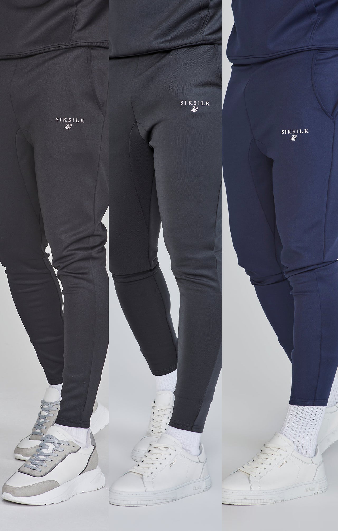 Essentials Poly Joggers Bundle Black/Grey/Navy