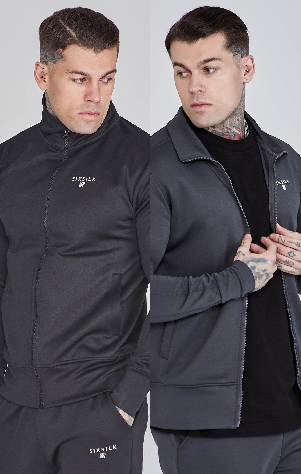 Essential Poly Track Top Bundle Black/Grey