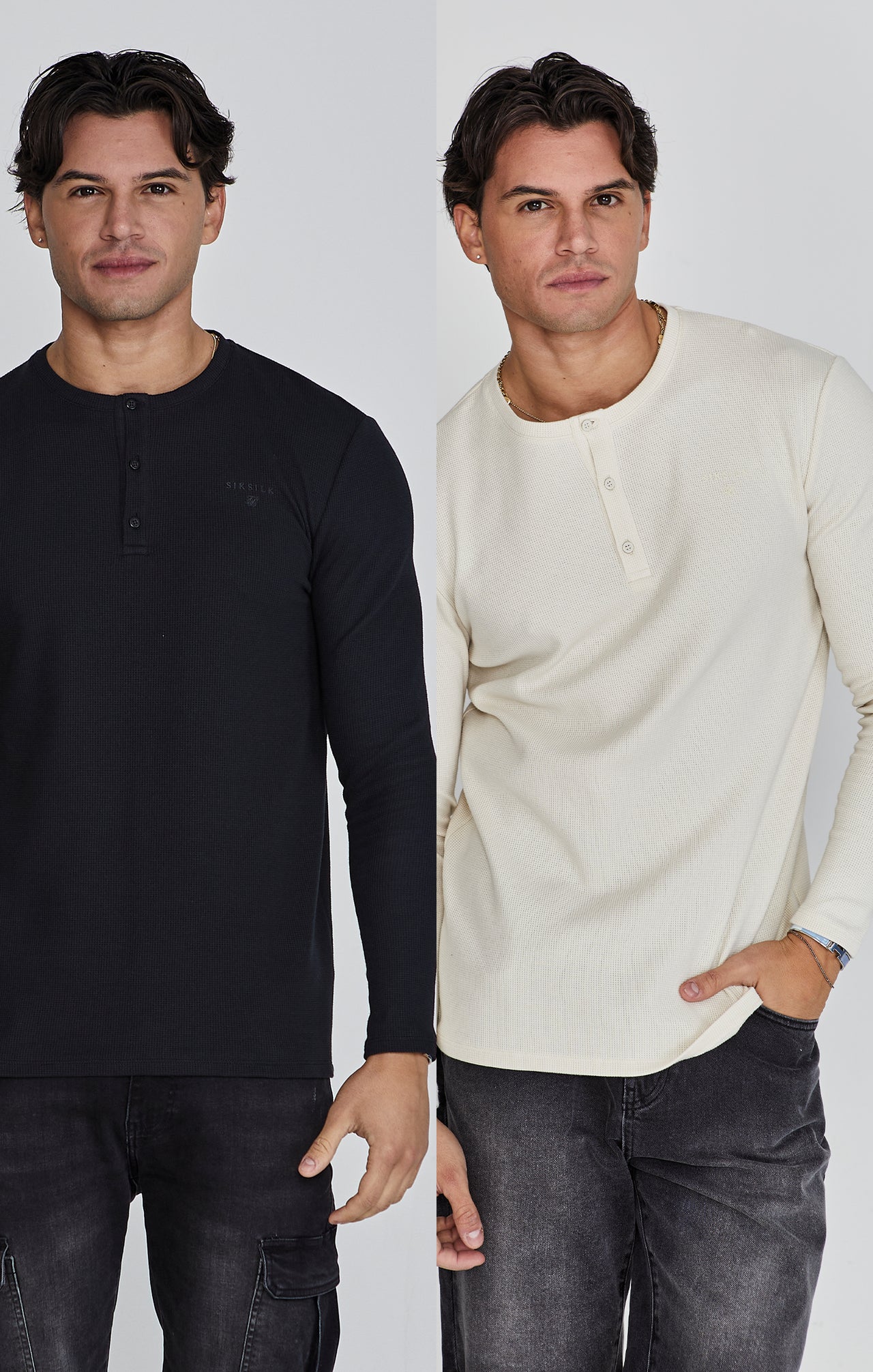 Henley T-Shirt Bundle Black/Ecru