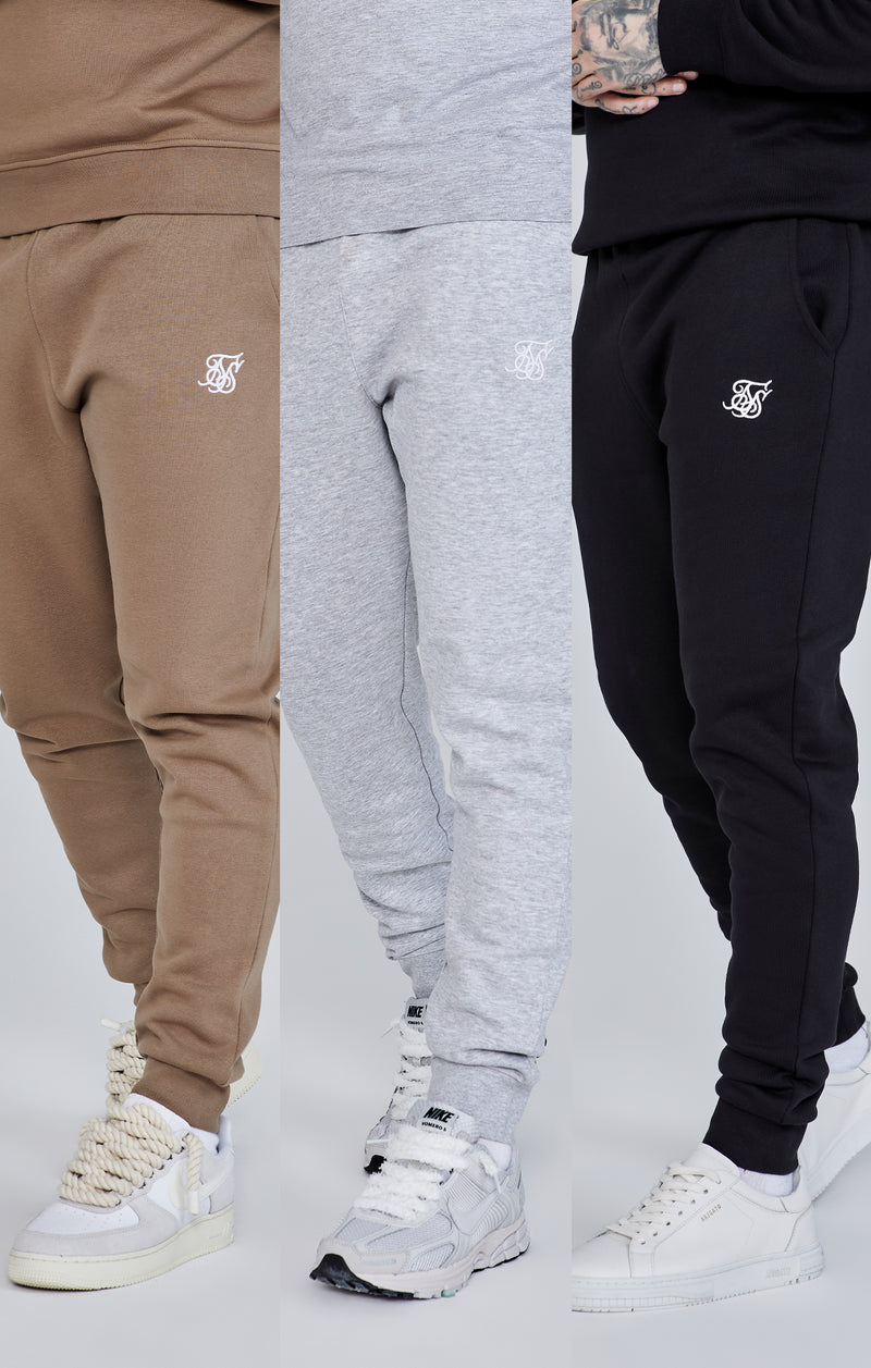 Essentials Joggers Bundle Brown/Grey/Black