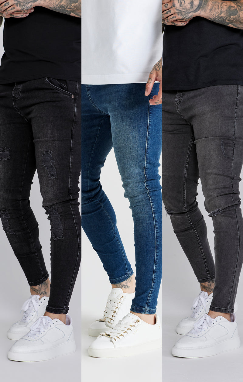 Skinny Jeans Bundle Black/Grey/Blue