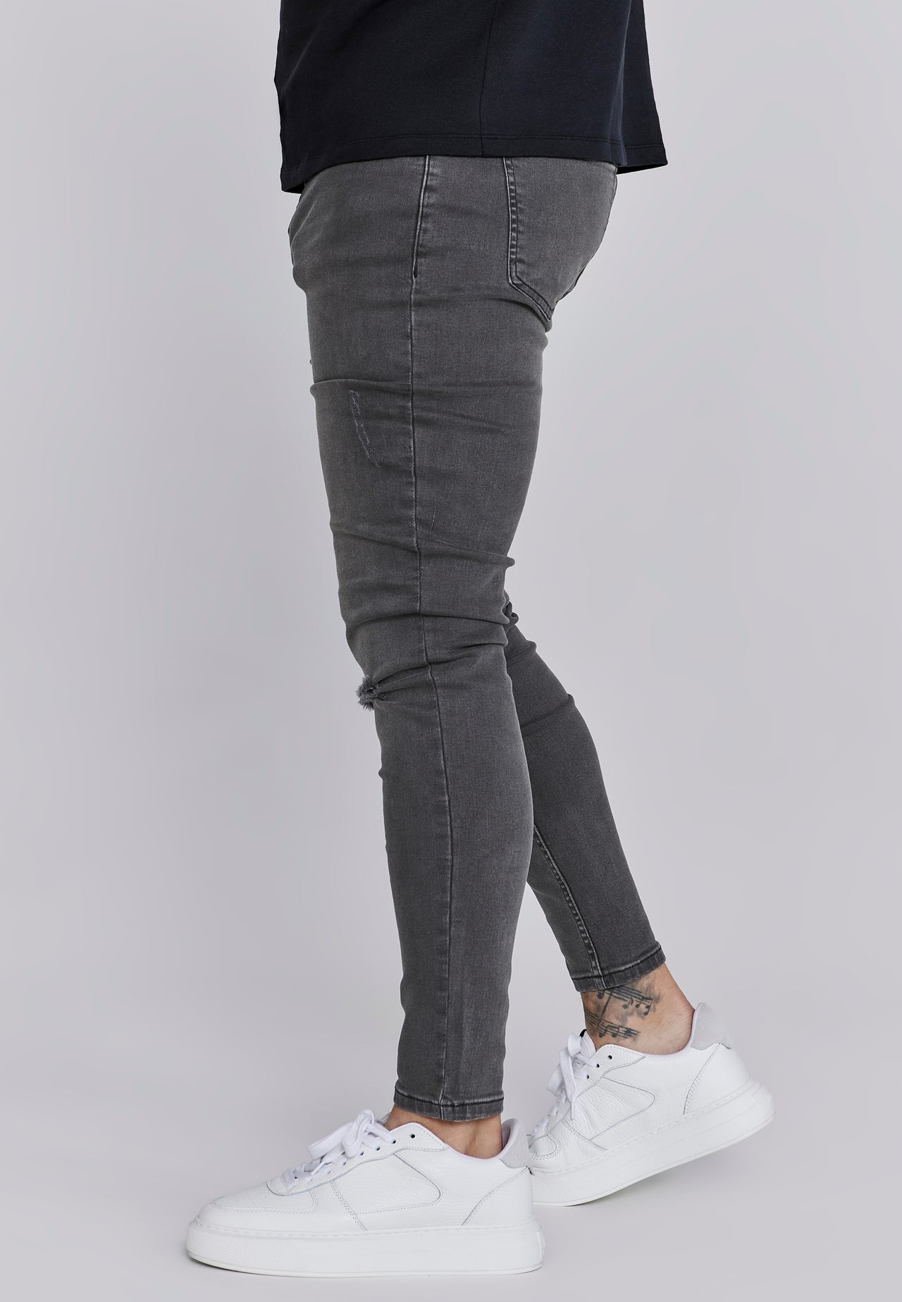 Grey Distressed Skinny Jeans (2)