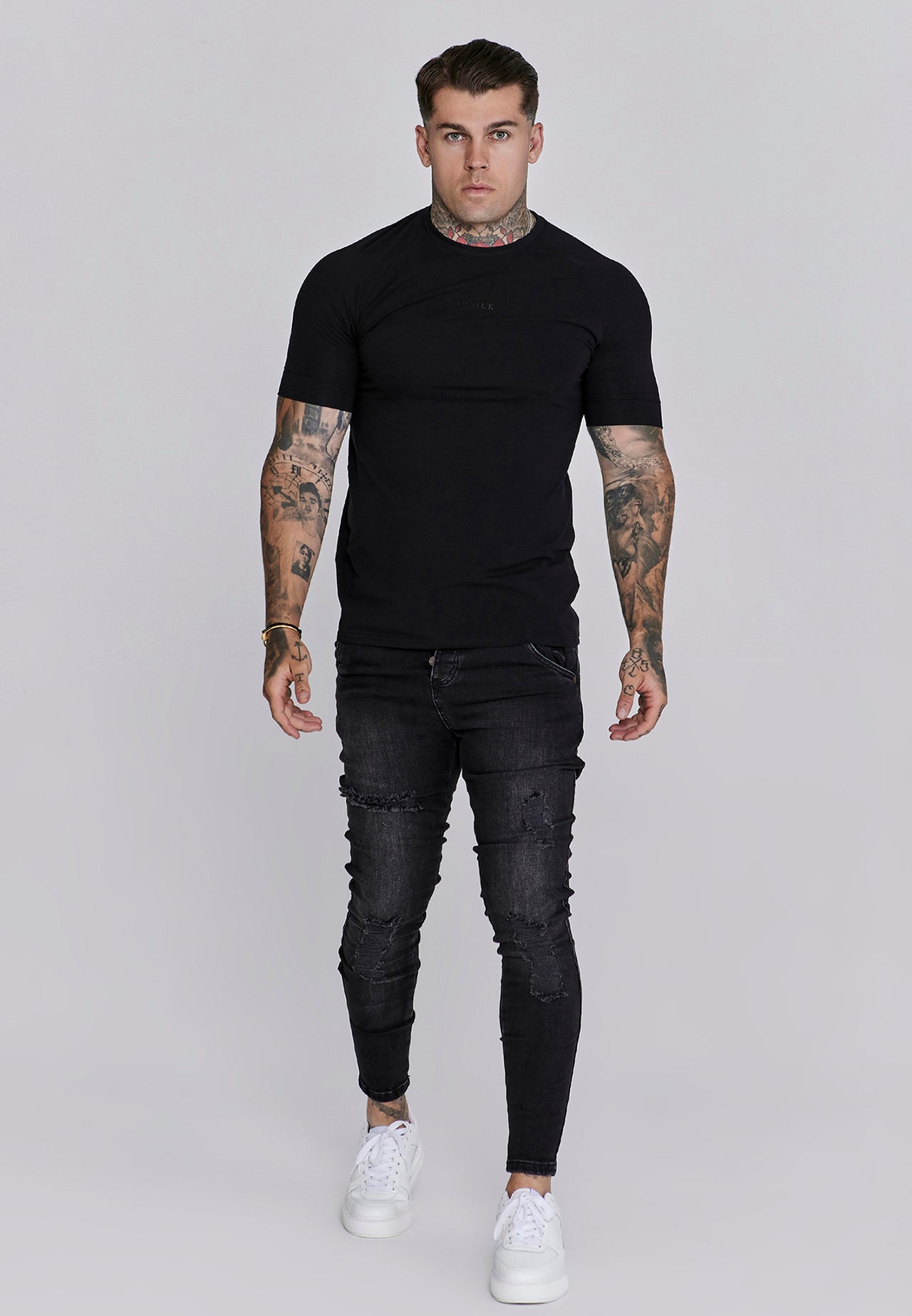 Black Washed Essential Distressed Skinny Jean (1)