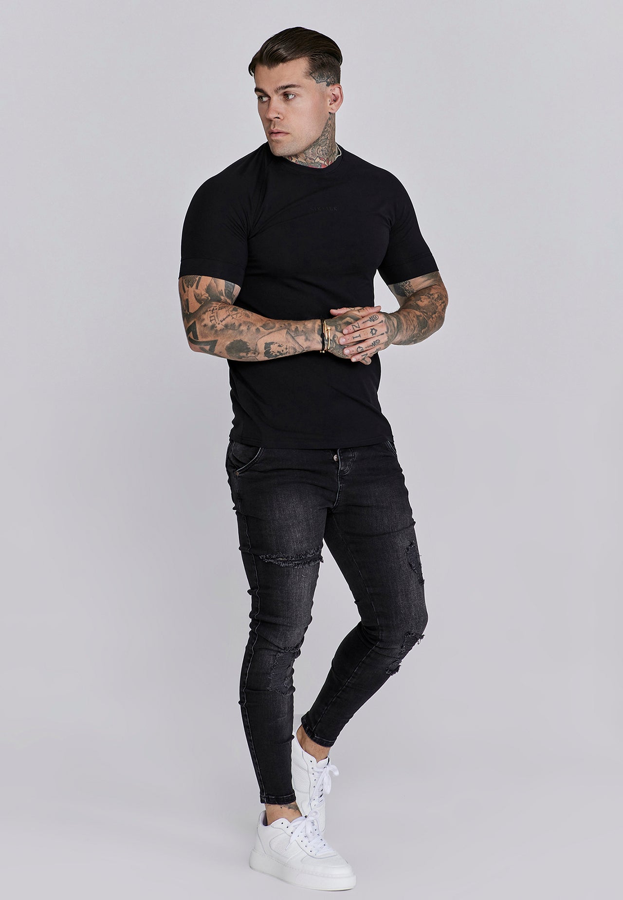 Black Washed Essential Distressed Skinny Jean (3)