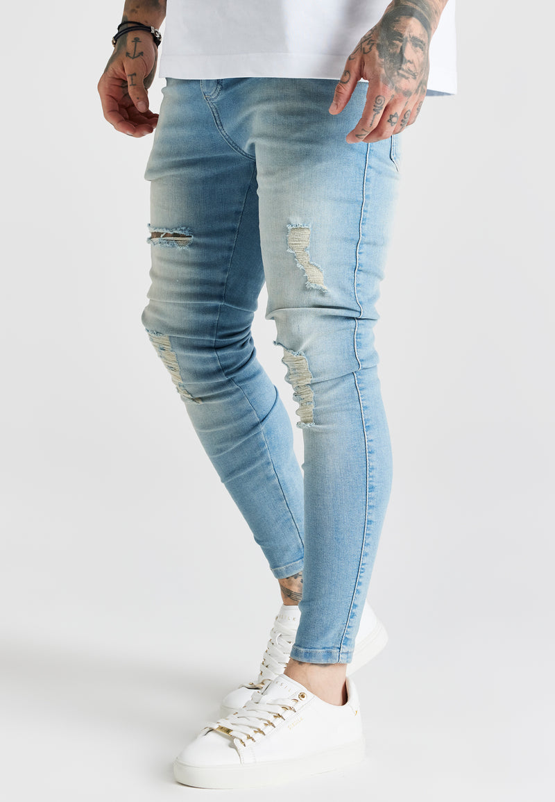 Blue Washed Essential Distressed Skinny Jean