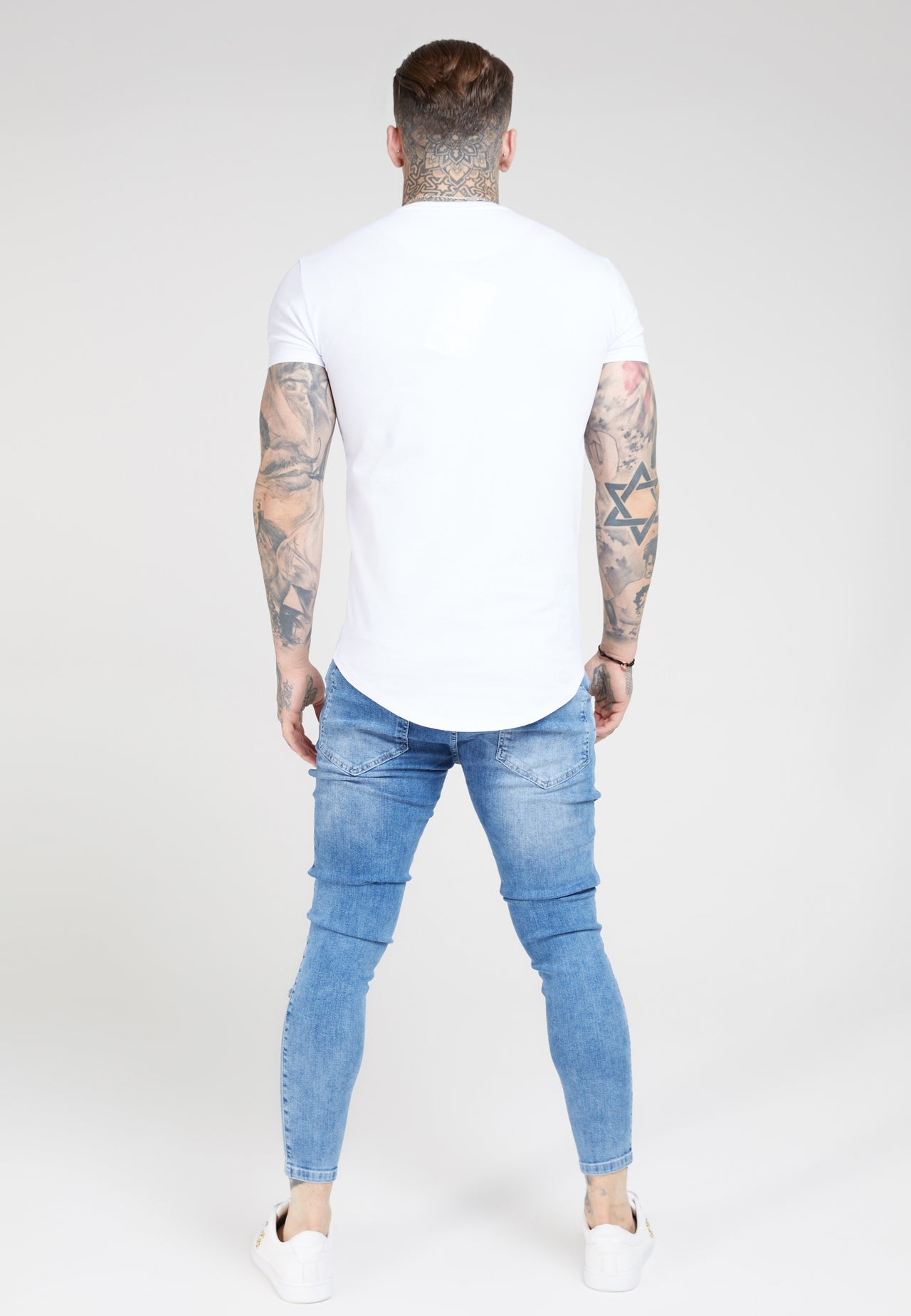 Blue Mid Wash Essential Distressed Skinny Jean (4)