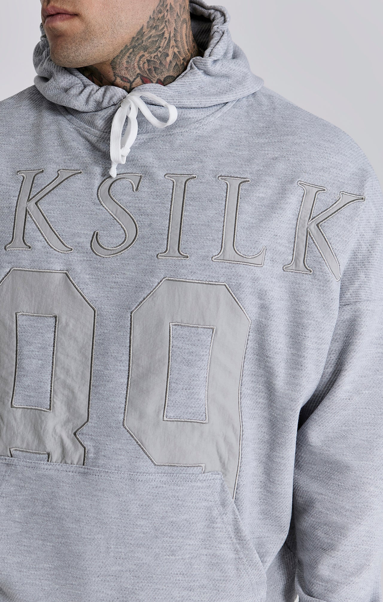 SikSilk Elite Textured 89 Hoodie - Grey Marl (2)