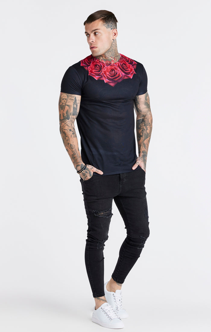 Black Rose Muscle Fit T-Shirt (3)
