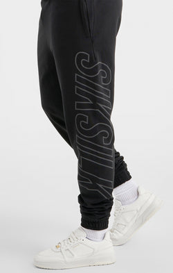 Black Sports Relaxed Fit Large Branding Pant