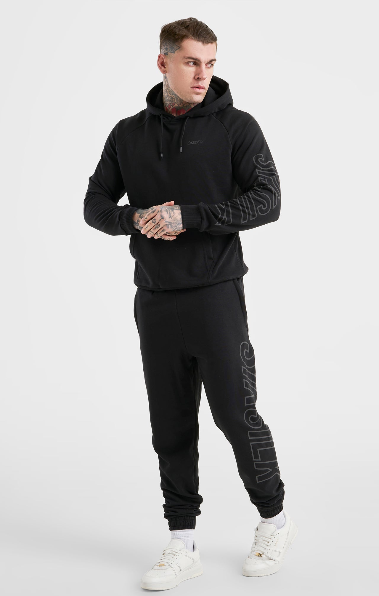 Black Sports Relaxed Fit Large Branding Pant (3)