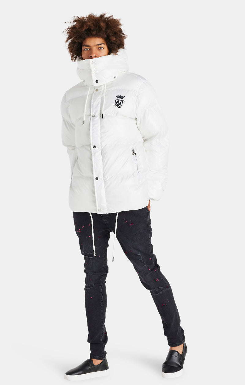Messi x SikSilk White Puffer Jacket (1)