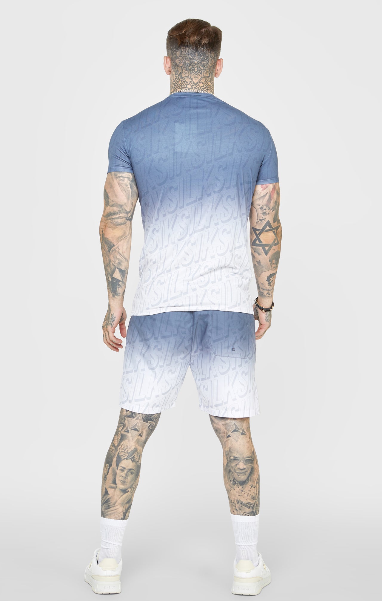 Navy Logo Fade Swim Short (4)