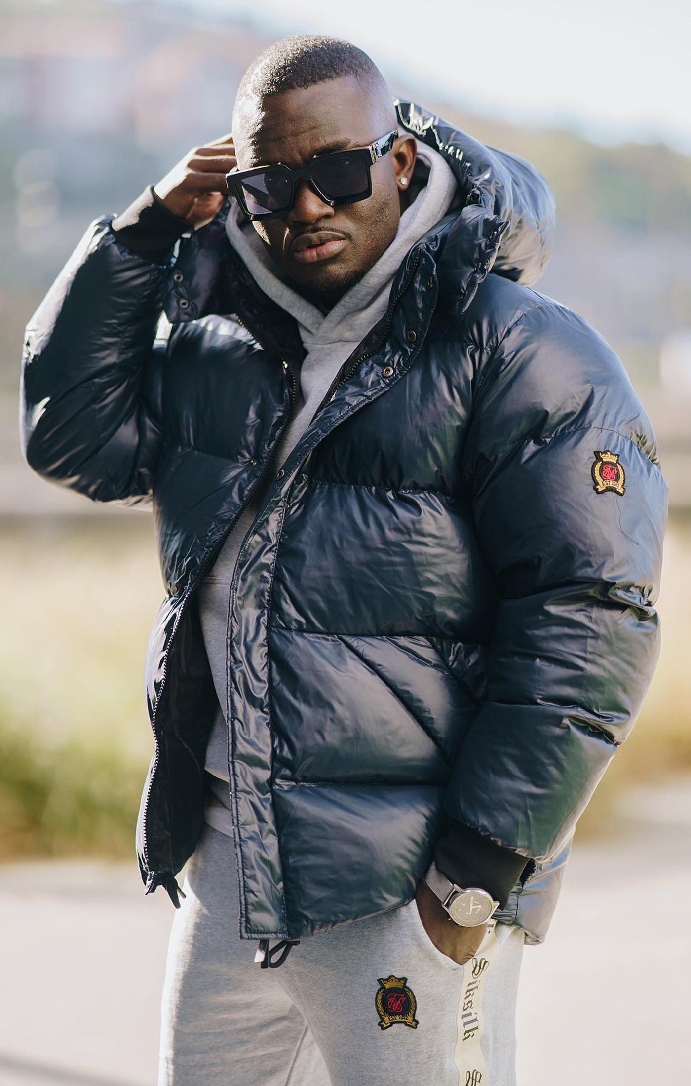 SikSilk Men's Navy Puffer Jacket | SikSilk NZ