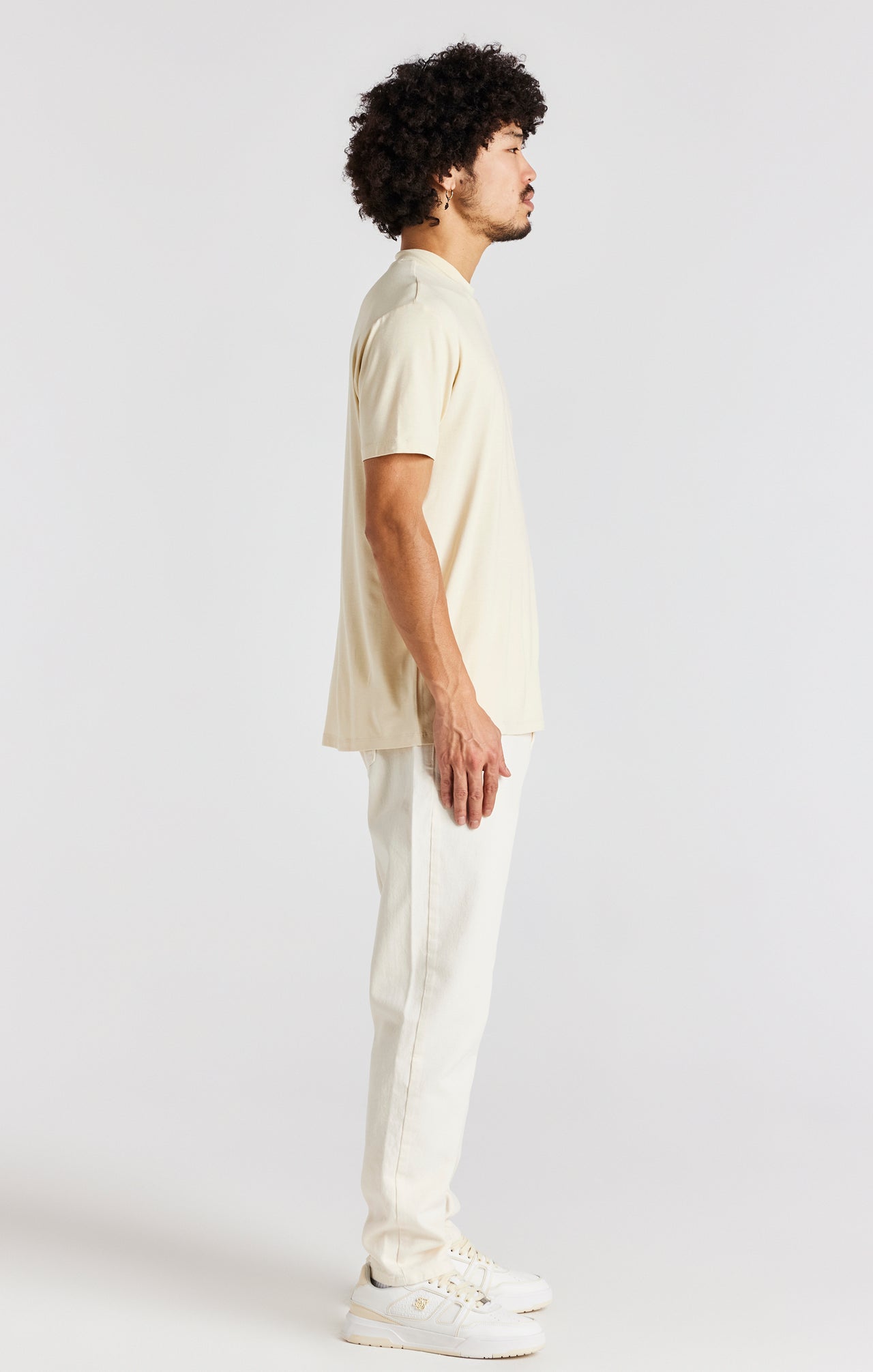 Beige High Neck T-Shirt (5)