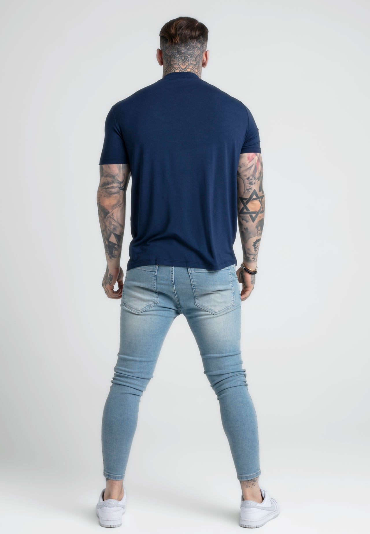Navy High Neck T-Shirt (4)