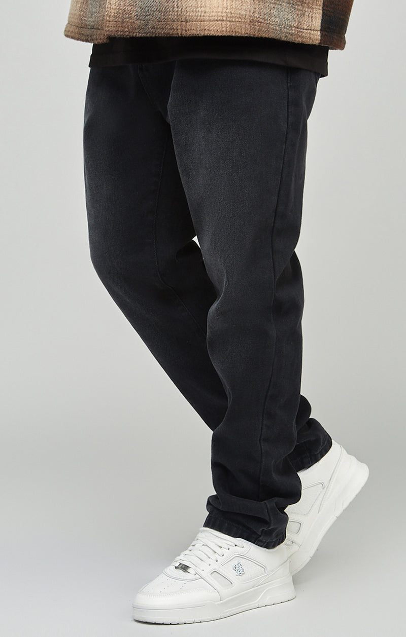 Black Straight Cut Denim Jeans