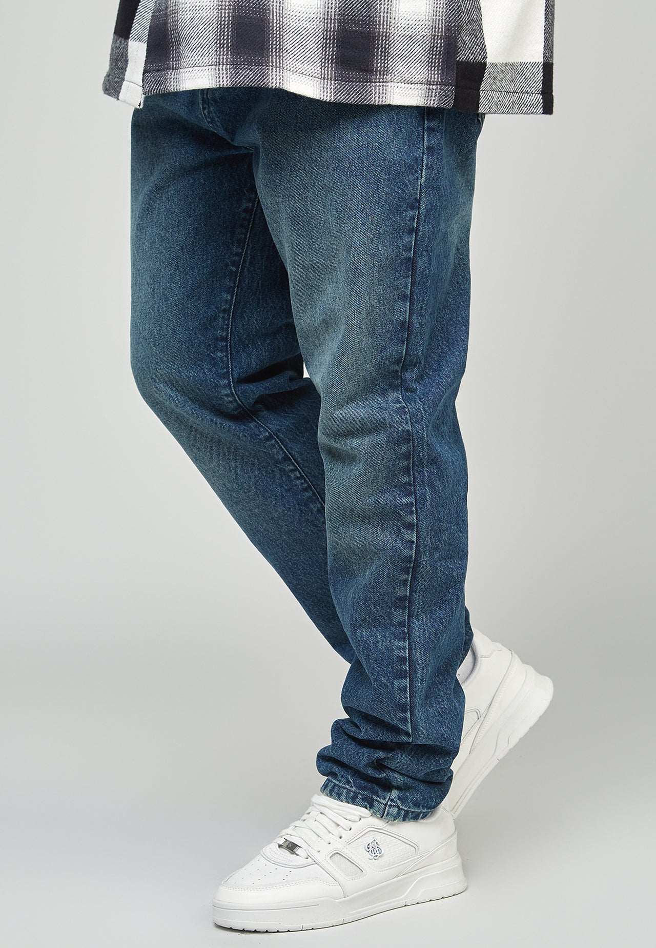 Mid Blue Straight Cut Denim Jeans