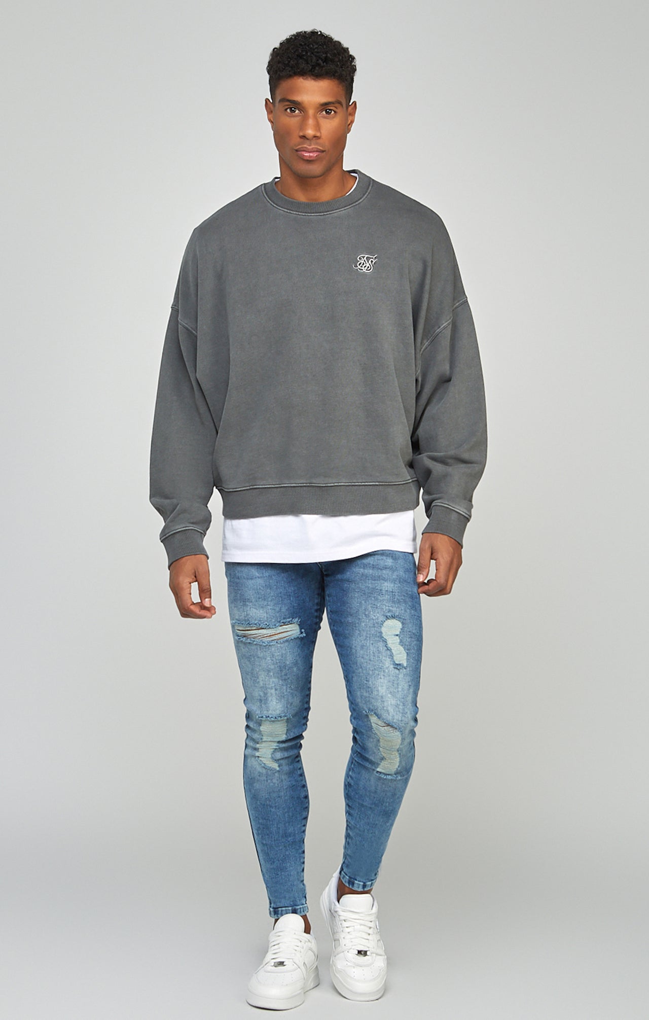 Black Garment Dyed Boxy Fit Sweatshirt (3)