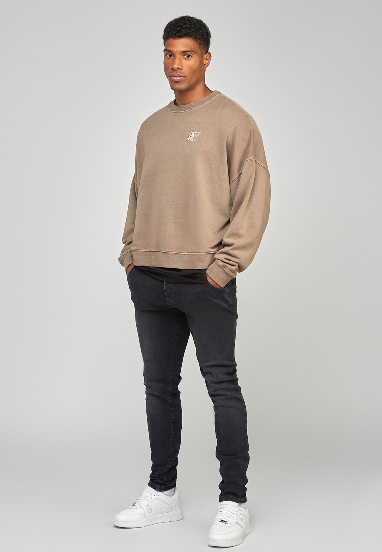 Brown Garment Dyed Boxy Fit Sweatshirt (1)