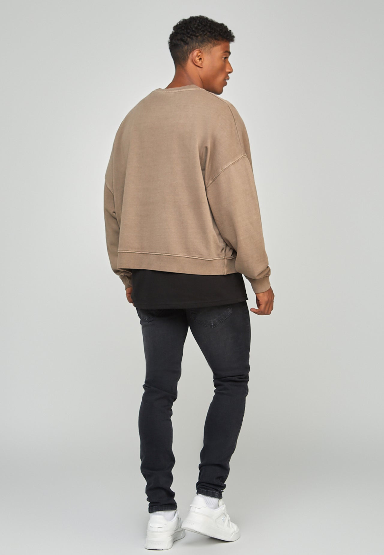 Brown Garment Dyed Boxy Fit Sweatshirt (4)