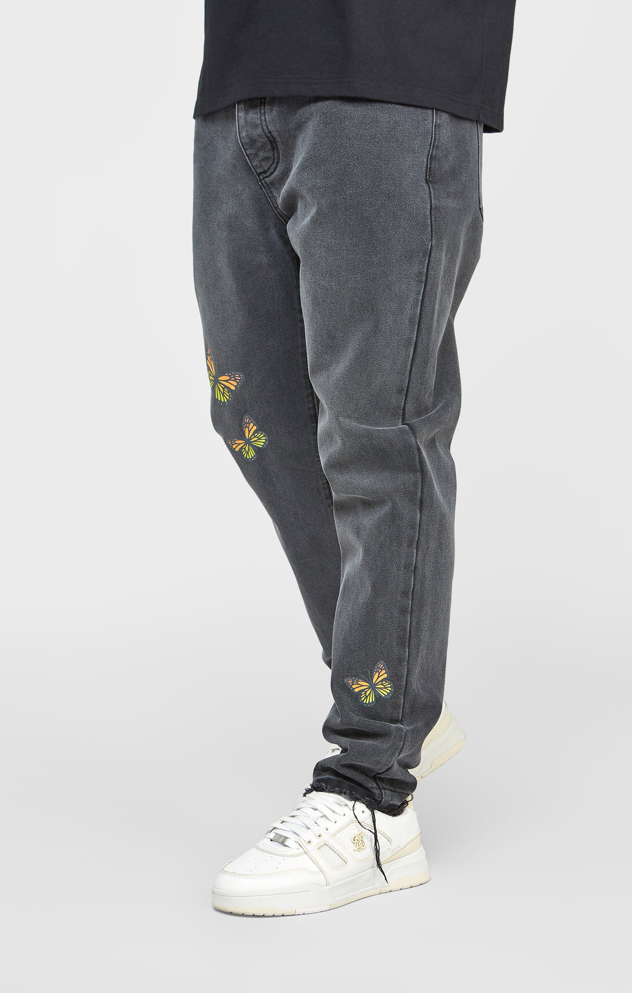 Black Butterfly Straight Fit Denim