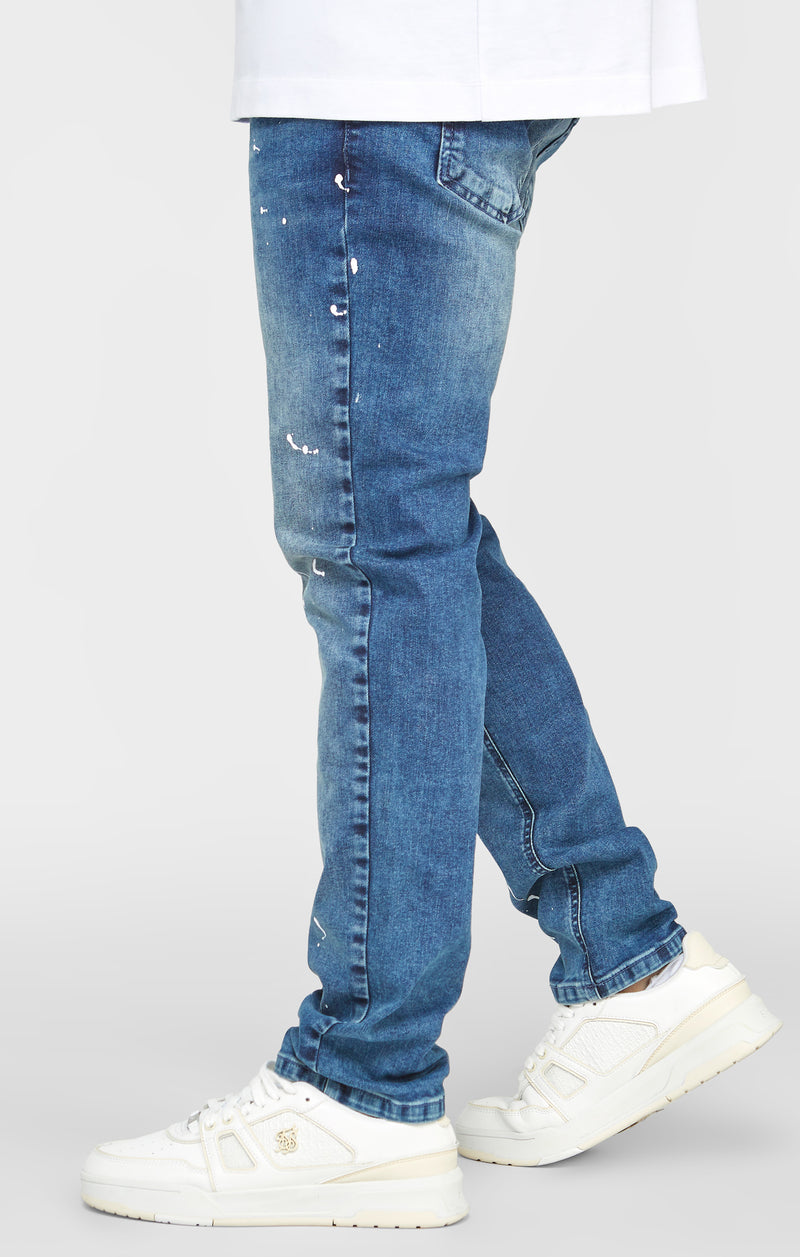 Blue Bleached Slim Fit Denim (1)