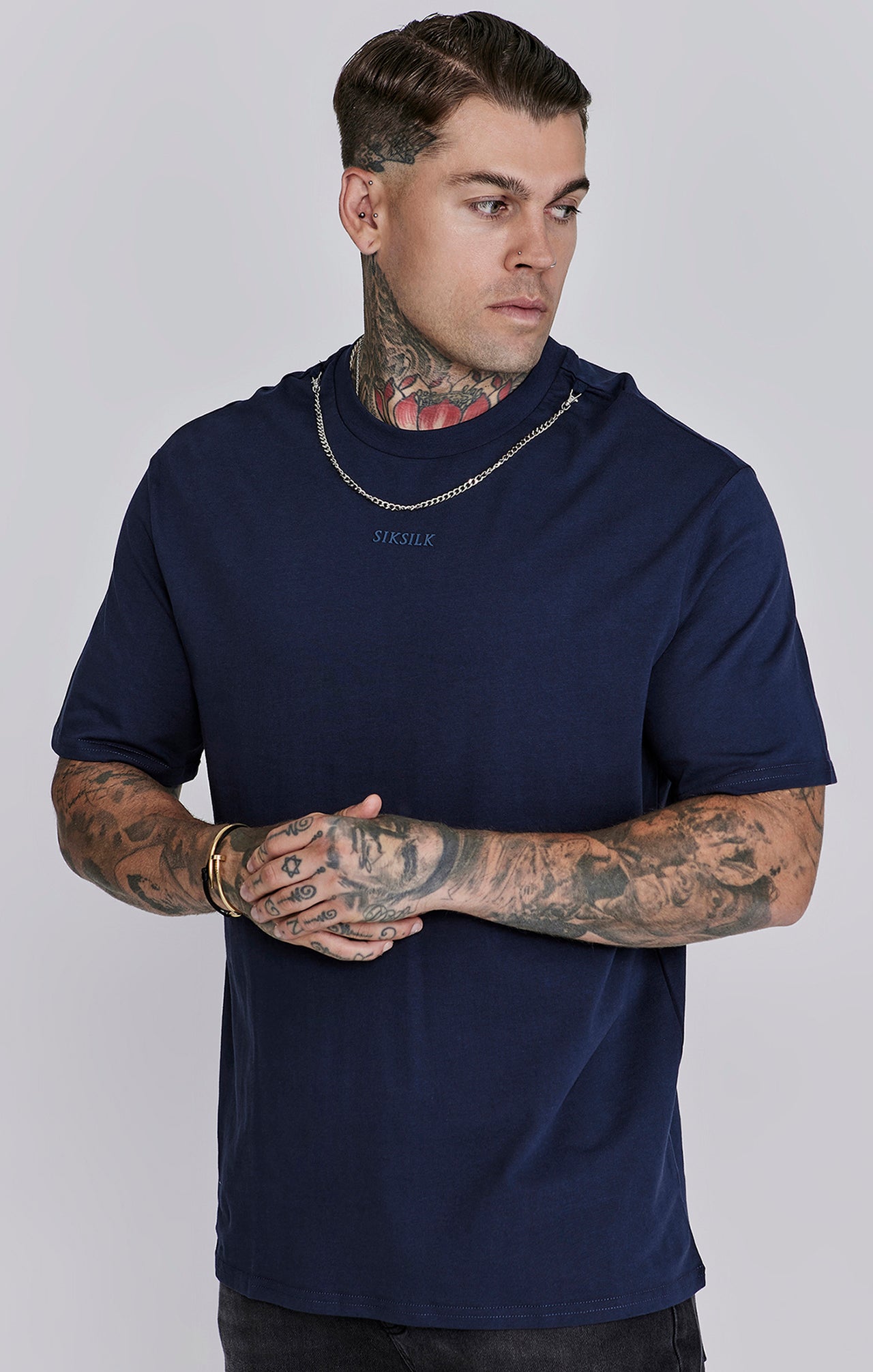 Navy Oversized Chain T-Shirt