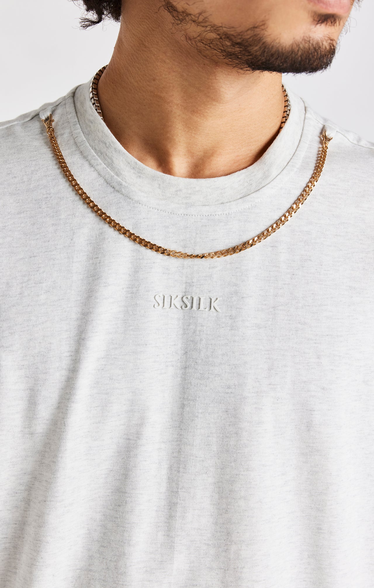 Snow Marl Oversized Chain T-Shirt (2)