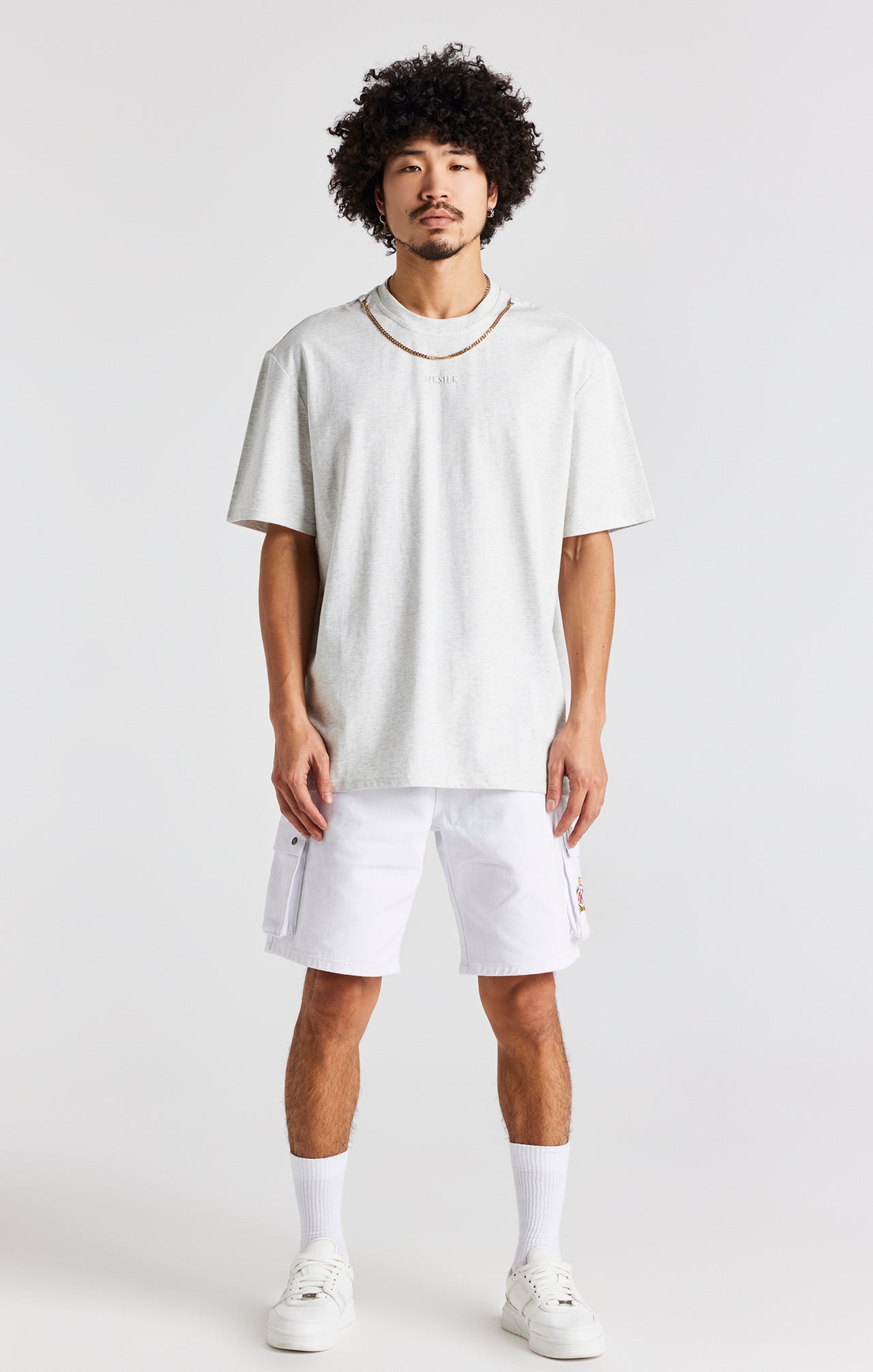 Snow Marl Oversized Chain T-Shirt (3)