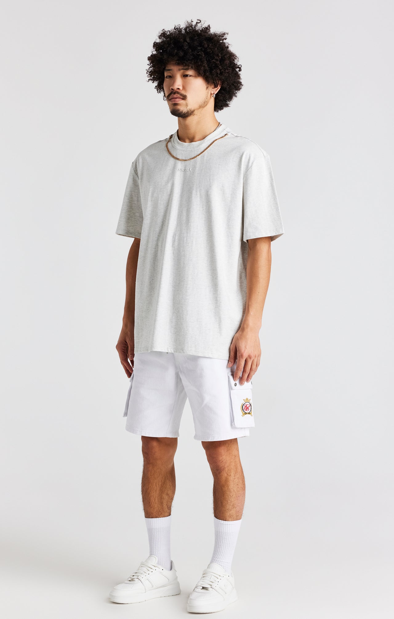 Snow Marl Oversized Chain T-Shirt (4)